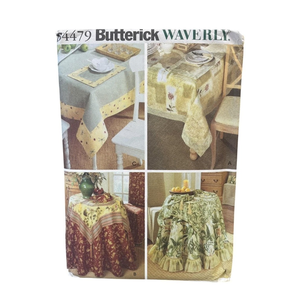 Butterick B4479 Tablecloth & Table Top Sewing Pattern OSZ Vintage